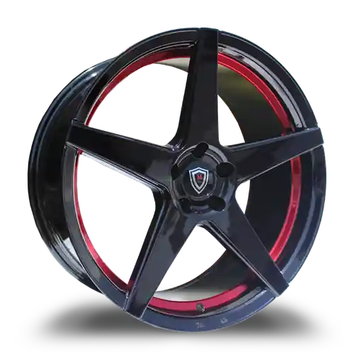 MARQUEE WHEELS M1001 5x115 22x9+15 BLACK / RED Free Returns