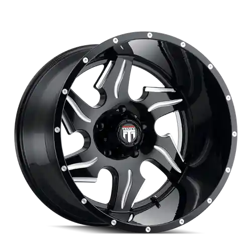 American Truxx Ninja AT163 8x165.1 22x14-76 Black/Milled Free Shipping