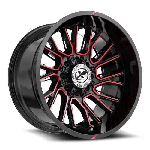 XF Off-Road XF-230 8x165.1/8x170 20x10 -24 Gloss Black & Red Machined New Arrival