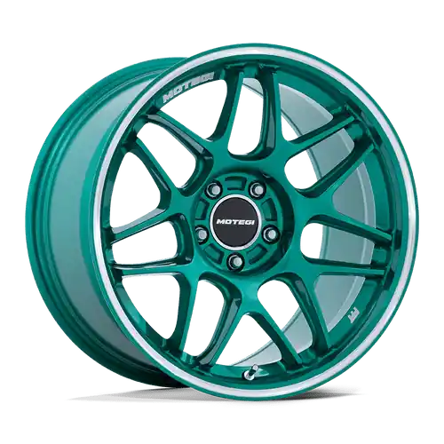 Authentic Motegi MR158 TSUBAKI 5X114.3 18x10.5 +25 HOKKAIDO GREEN W/ MACHINED LIP
