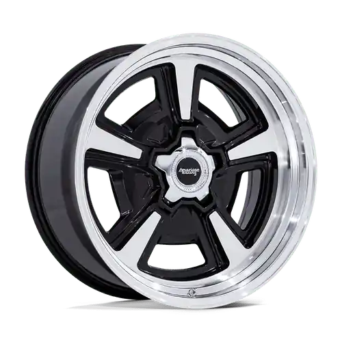 Budget American Racing Vintage VN517 MARAUDER 5X120.65 22x9 +6 GLOSS BLACK MACHINED W/ DIAMOND CUT LIP