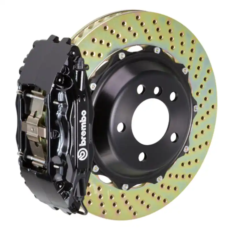 Brembo 95-01 7-Series (E38) Front GT BBK 4 Piston Cast 2pc 355x32 2pc Rotor Drilled-Black Authentic