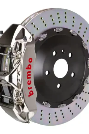 Money Back Guarantee Brembo 08-14 C63 AMG (Excl. Black Series) Fr GTR BBK 6 Pist Billet 405x34 2pc Rotor Drilled- Nickel
