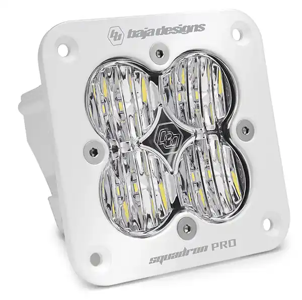 Worldwide Shipping Flush Mount LED Light Pod White Clear Lens Wide Cornering Pattern Squadron Pro Baja Designs