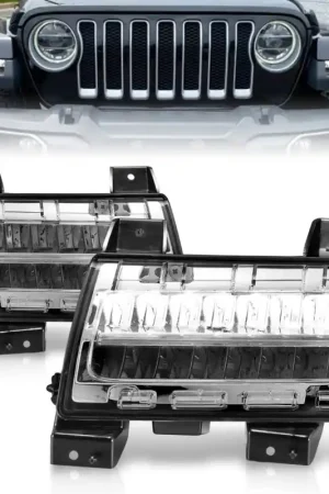 ANZO 2018-2021 Jeep Wrangler LED Side Markers Chrome Housing Clear Lens w/ Sequential Signal Save Now