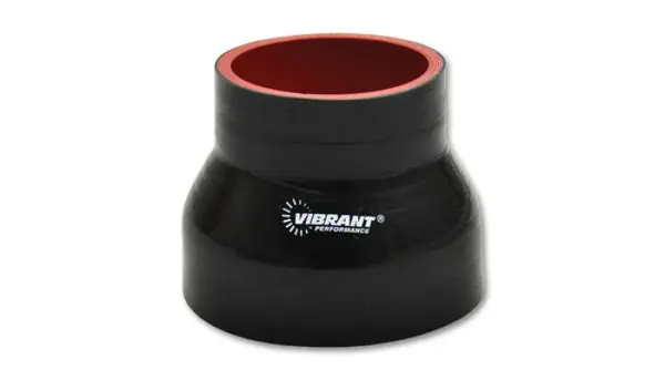 Certified Vibrant Silicone Reducer Coupler 3.00in ID x 2.375in ID x 3.00in Long - Black