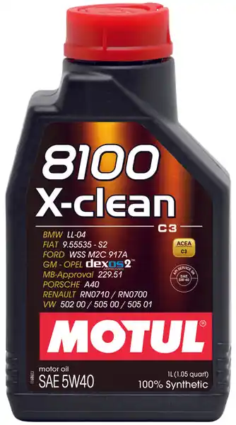 Discount Motul 1L Synthetic Engine Oil 8100 5W40 X-CLEAN C3 -505 01-502 00-505 00-LL04