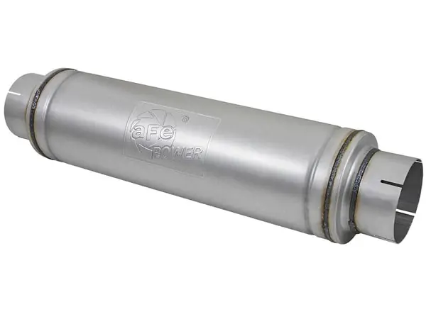 aFe ATLAS Aluminized Steel Muffler 5in Center/Center 24in L x 7in Diameter - Round Body Top Pick