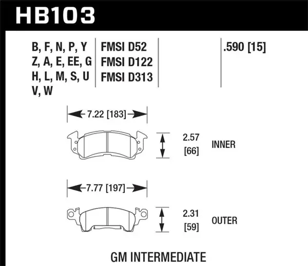 Hawk 76-77 Chevrolet Camaro LT / 72 Camaro Z28 / 69-81 Camaro Super Duty Street Front Brake Pads Bulk Order