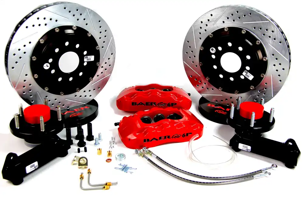 Baer Brakes 4141040GB-11 Baer Brakes 14" Pro+ Front Brake Kit, Grabber Blue, Slot, ARP Studs Handmade