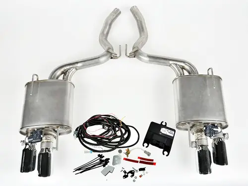 Roush Axle-Back Exhaust System Active Quad Tips for 2015-2017 Mustang GT 5.0L V8 - 421927 Sale