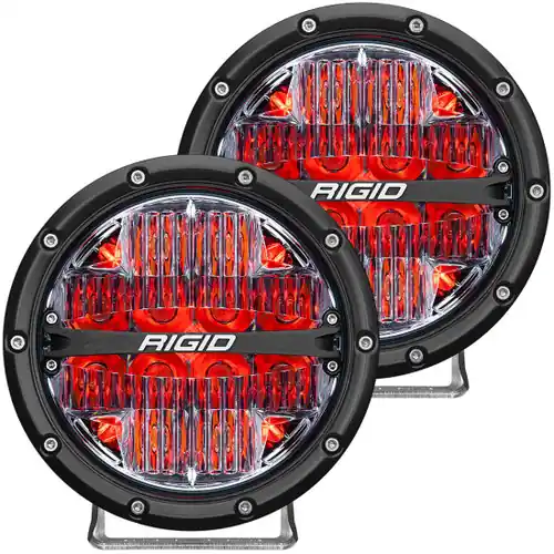 Rigid Industries 360-Series 6in LED Off-Road Drive Beam - Red Backlight (Pair) - 36205 Clearance