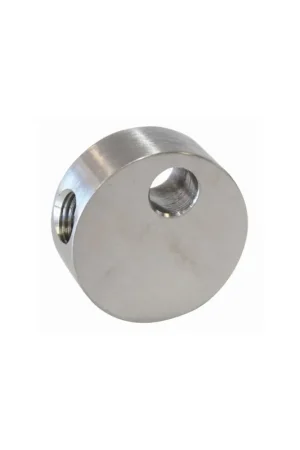 Aeroflow Stainless Steel Female Round T-Block - 3 x 3/8"-24 Covex Tee w/Mount Tab Modern