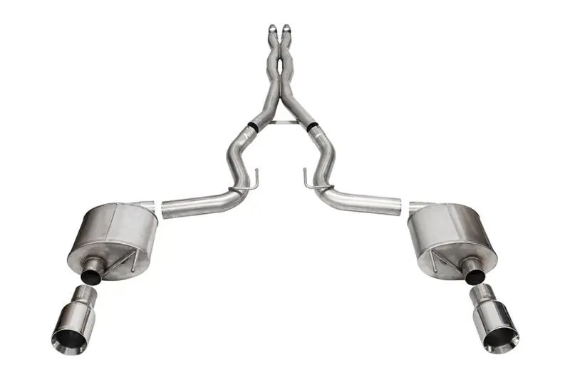 Corsa 24+ Ford MustangGT Sport Cat-Back Exhaust Sys. 3.0in Dual Rear Exit w/4.5in Straight Cut Tips | Graveyard Performance Original