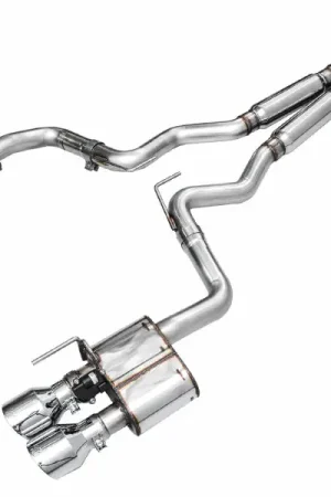 AWE 2024 Ford Mustang GT Fastback S650 RWD SwitchPath Catback Exhaust w/ Quad Chrome Silver Tips | Graveyard Performance Shop Now