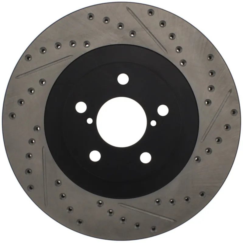 StopTech 02-10 Subaru WRX Slotted & Drilled Right Front Rotor (exc. STi) | Graveyard Performance Cheap