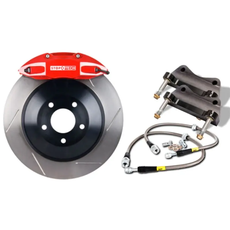 StopTech 05-10 Ford Mustang ST-40 355x32mm Yellow Caliper Slotted Rotors Front Big Brake Kit | Graveyard Performance Cheap